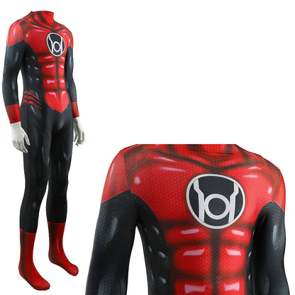 Red Lantern Corps Jumpsuits Cosplay Costume Kids Adult Halloween Bodysuit - coscrew