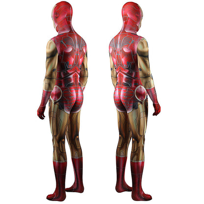 Comics Iron Man Red Jumpsuits Cosplay Costume Kids Adult Halloween Bodysuit - coscrew