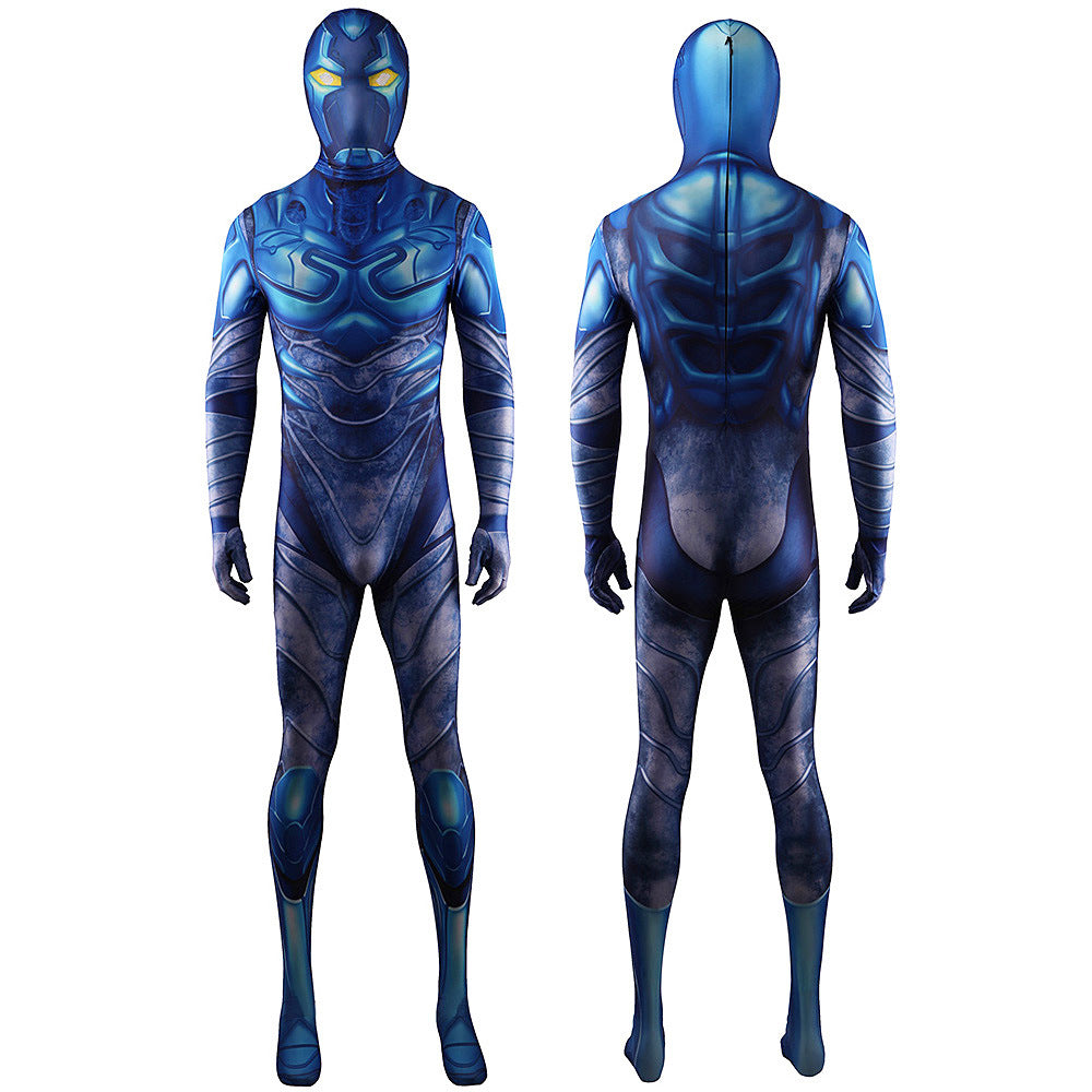 blue beetle jaime reyes blue jumpsuits costume kids adult halloween bodysuit
