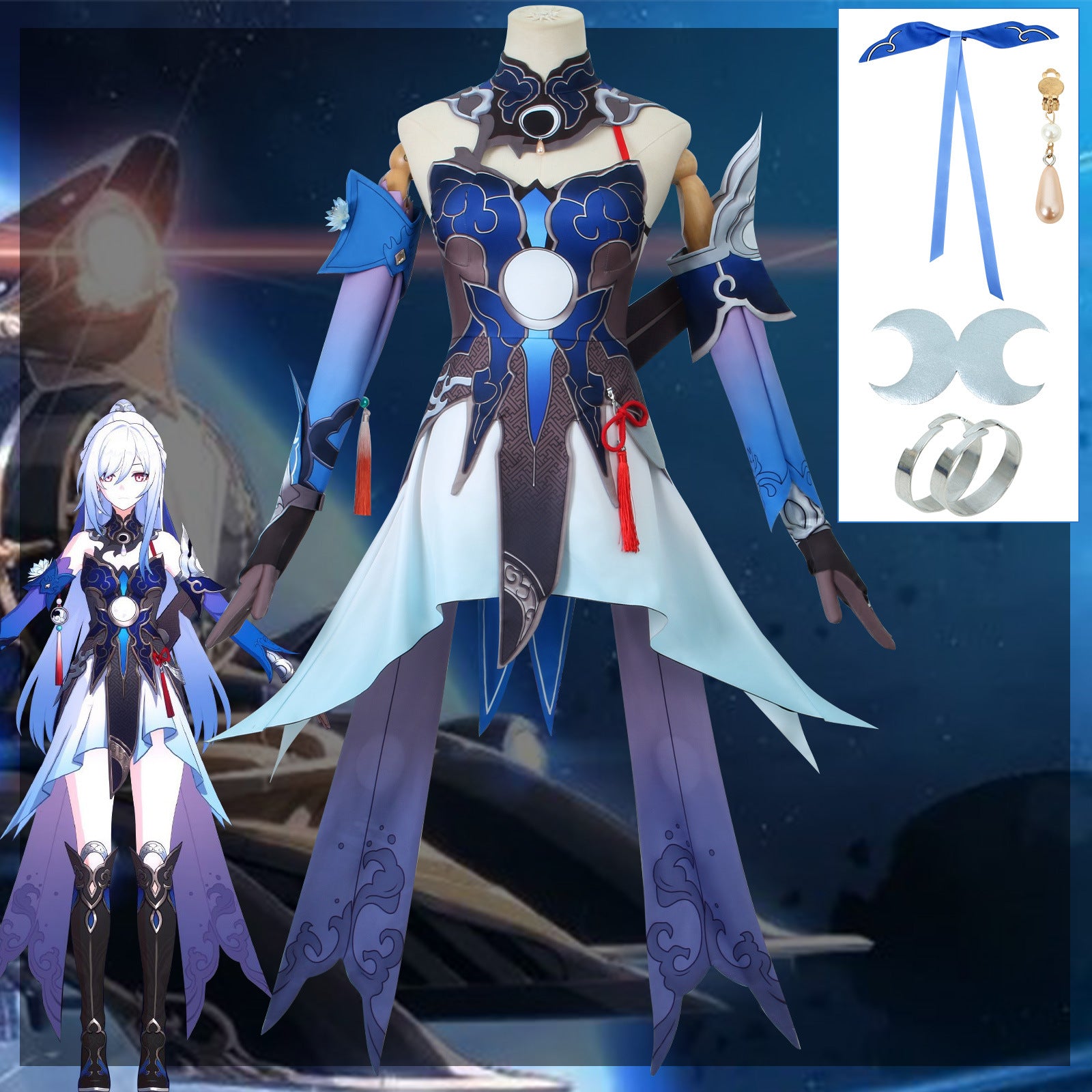 Game Honkai: Star Rail Jingliu Dress Fullset Cosplay Costumes