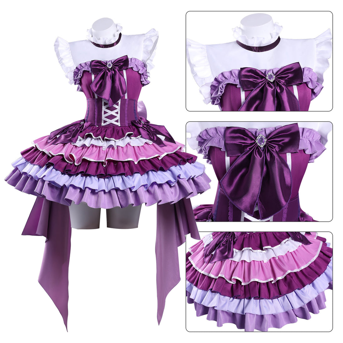 Puella Magi Madoka Magica Akemi Homura Stage Outfit Cosplay Costumes