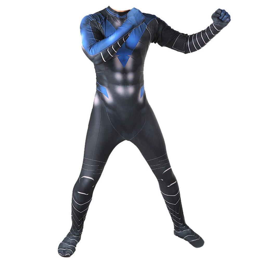 comics hero batman nightwing jumpsuits cosplay costume kids adult halloween bodysuit