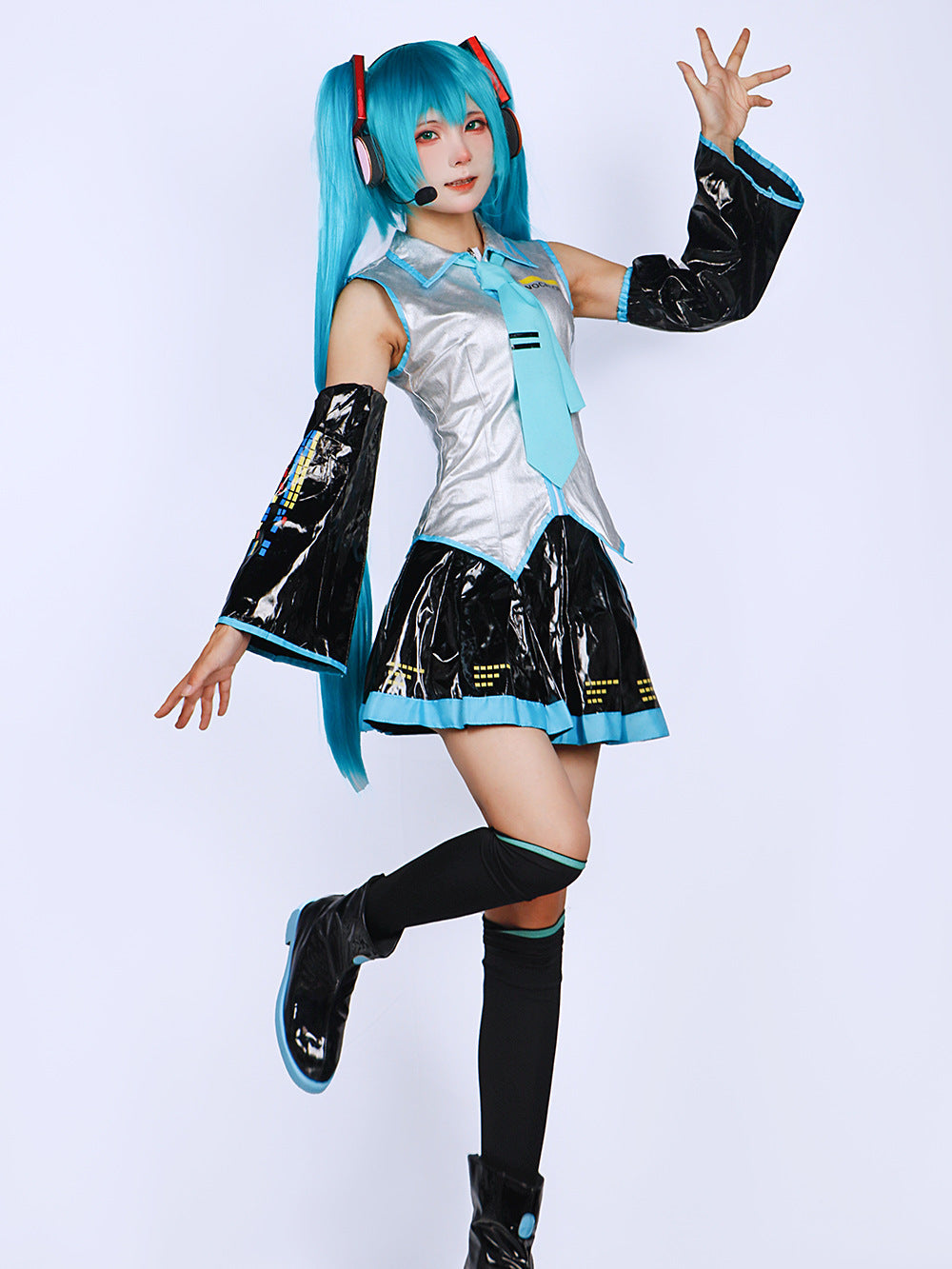 Hatsune Miku Patent Leather Official JK Adult Full Set Cosplay Costume