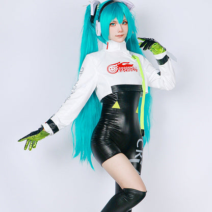 Hatsune Miku Racing Suits Bodysuit Full Set Cosplay Costume