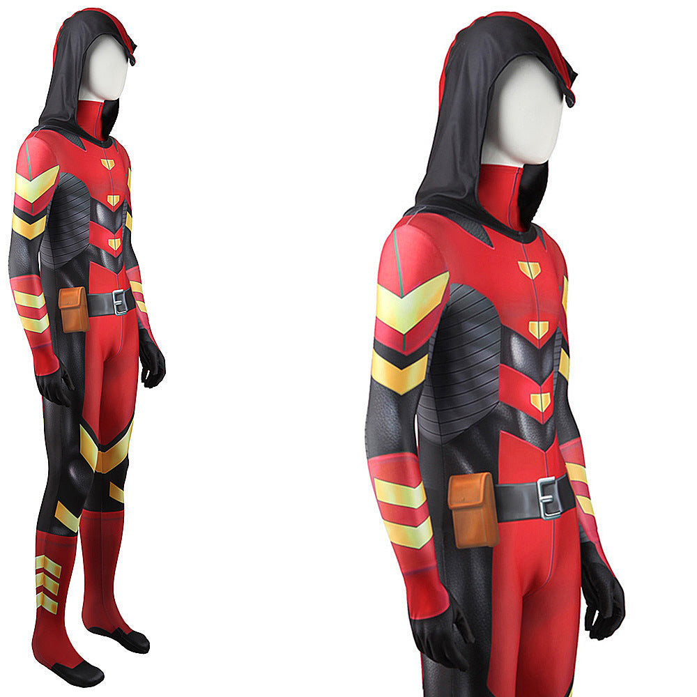 Red Arrow Arsenal Jumpsuits Cosplay Costume Kids Adult Halloween Bodysuit - coscrew