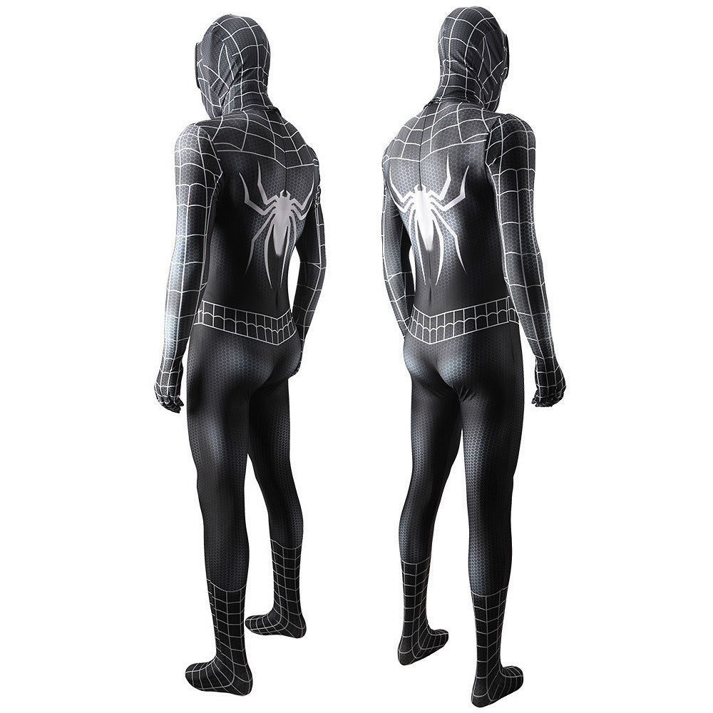 upgraded black venom spider man jumpsuits costume kids adult halloween bodysuit
