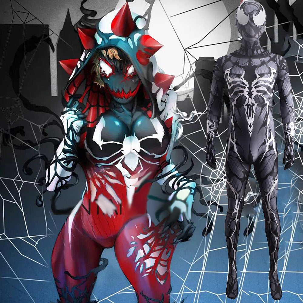 venom carnage queen gwen spider man jumpsuits costume kids adult halloween bodysuit