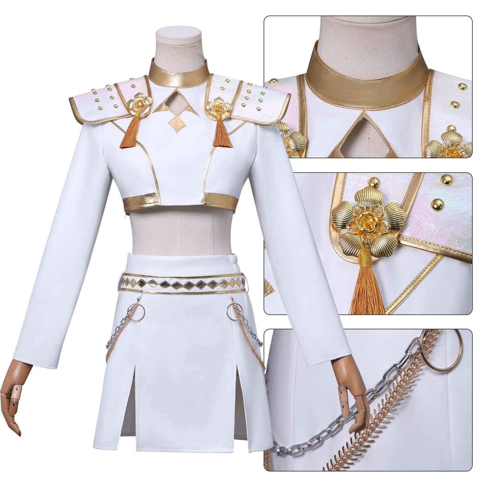 KPop Demon Hunters Zoey White Outfit Adult Kids Cosplay Costumes
