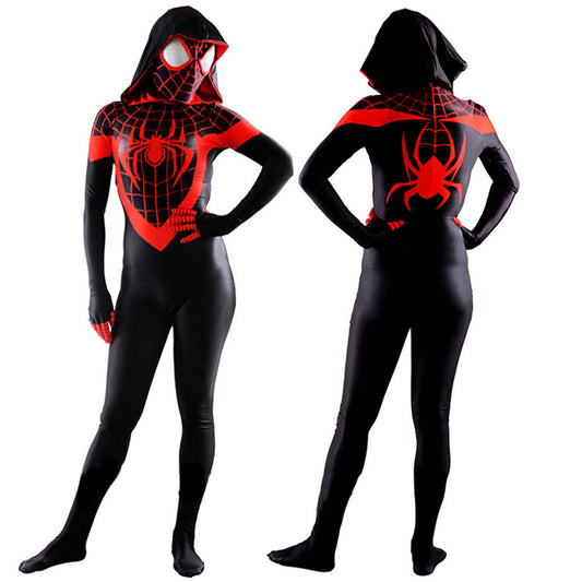 spider man miles morales spider women jumpsuits costume kids adult halloween bodysuit
