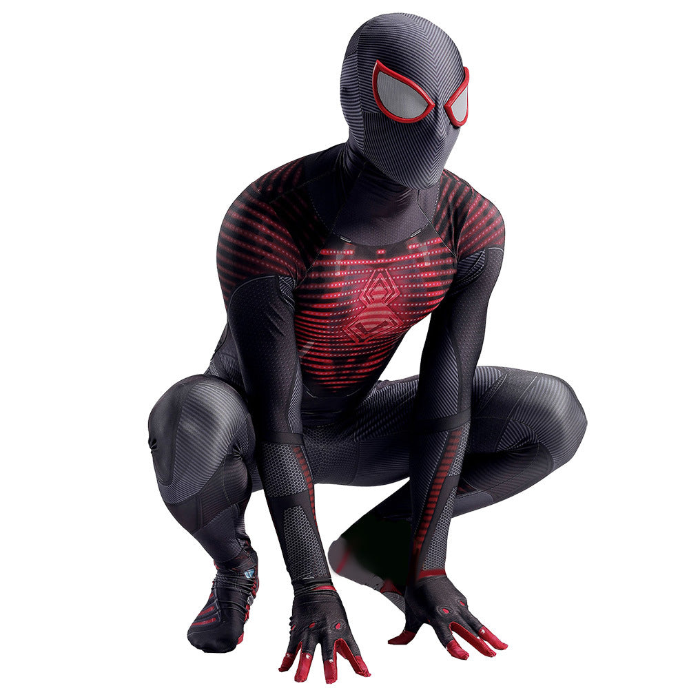 spider man ps5 miles morales variant suit jumpsuits kids adult halloween bodysuit