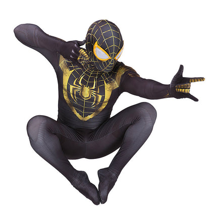 ps5 miles morales spider mans uptown pride suit jumpsuits kids adult halloween bodysuit