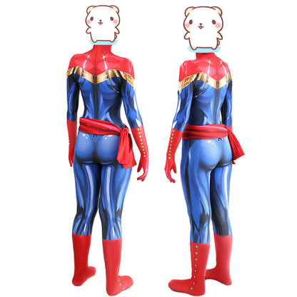 Captain Marvel Jumpsuits Cosplay Costume Kids Adult Halloween Bodysuit