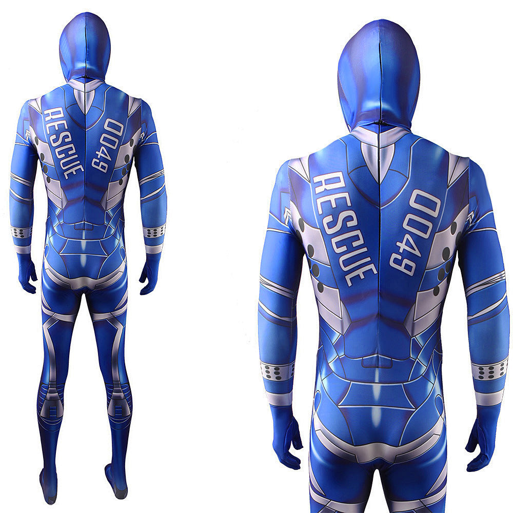 pepper potts rescue suit blue iron man jumpsuits costume kids adult bodysuit