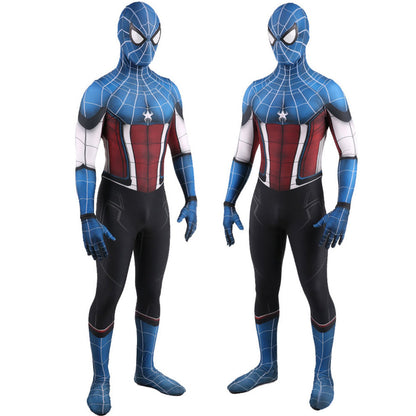 Spider-Man Captain America Jumpsuits Cosplay Costume Kids Adult Halloween Bodysuit