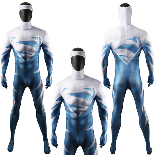 Superman Man of Steel Clark Kent Jumpsuits Costume Kids Adult Halloween Bodysuit - coscrew