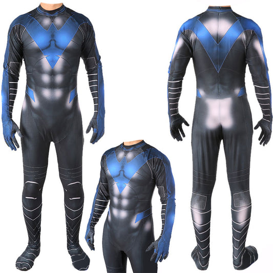 Comics Hero Batman Nightwing Jumpsuits Cosplay Costume Kids Adult Halloween Bodysuit