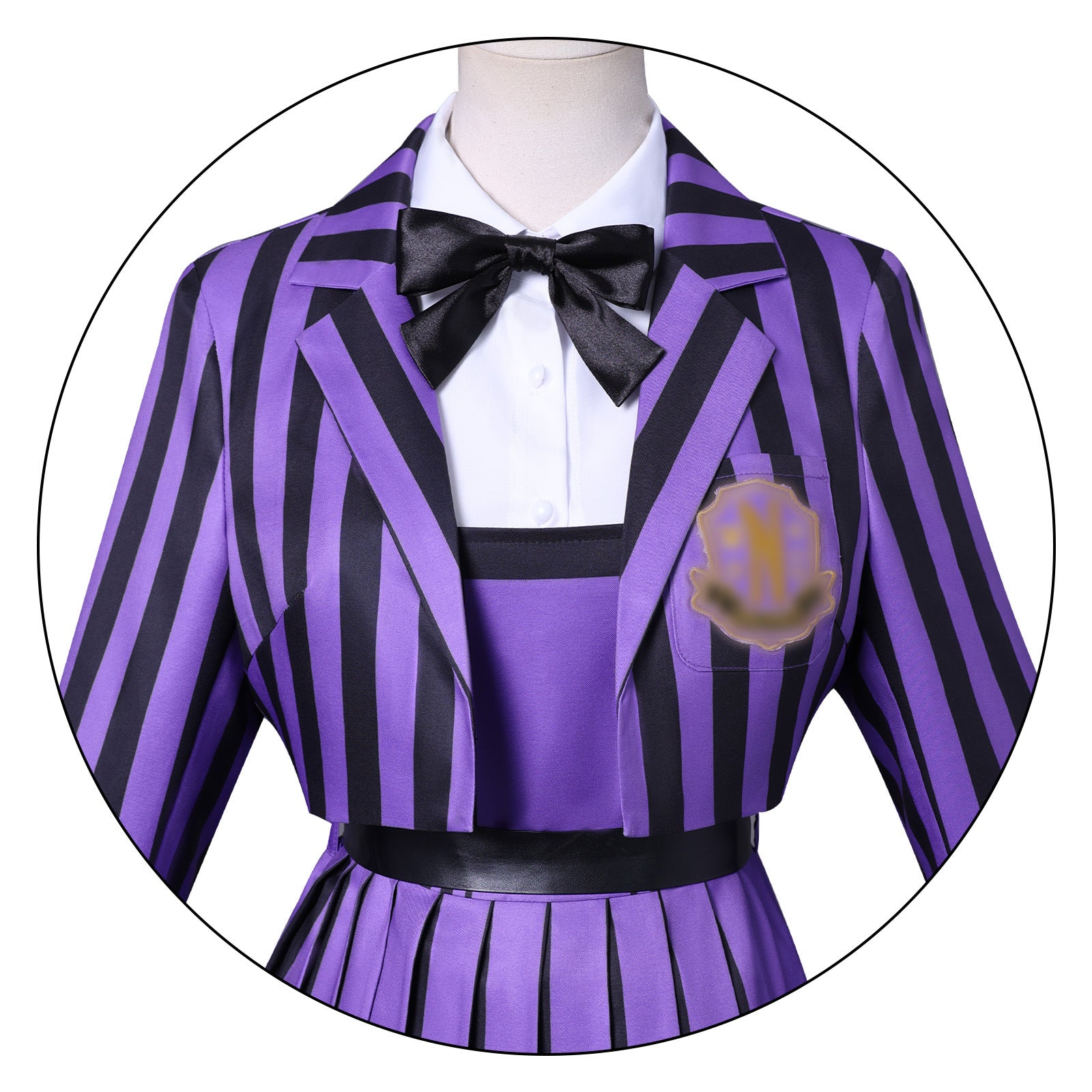 Wednesday 2 Addams Nevermore Academy Purple Short Uniform Adult Kids Costumes