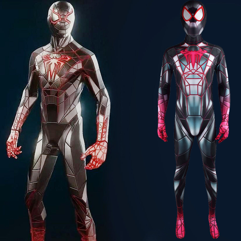 PS5 Comics Spider-man Miles Morales Jumpsuits Costume Kids Adult Halloween Bodysuit