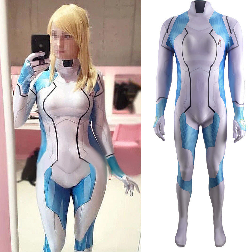 metroid dread gameplay samus aran zero suit jumpsuits kids adult halloween bodysuit