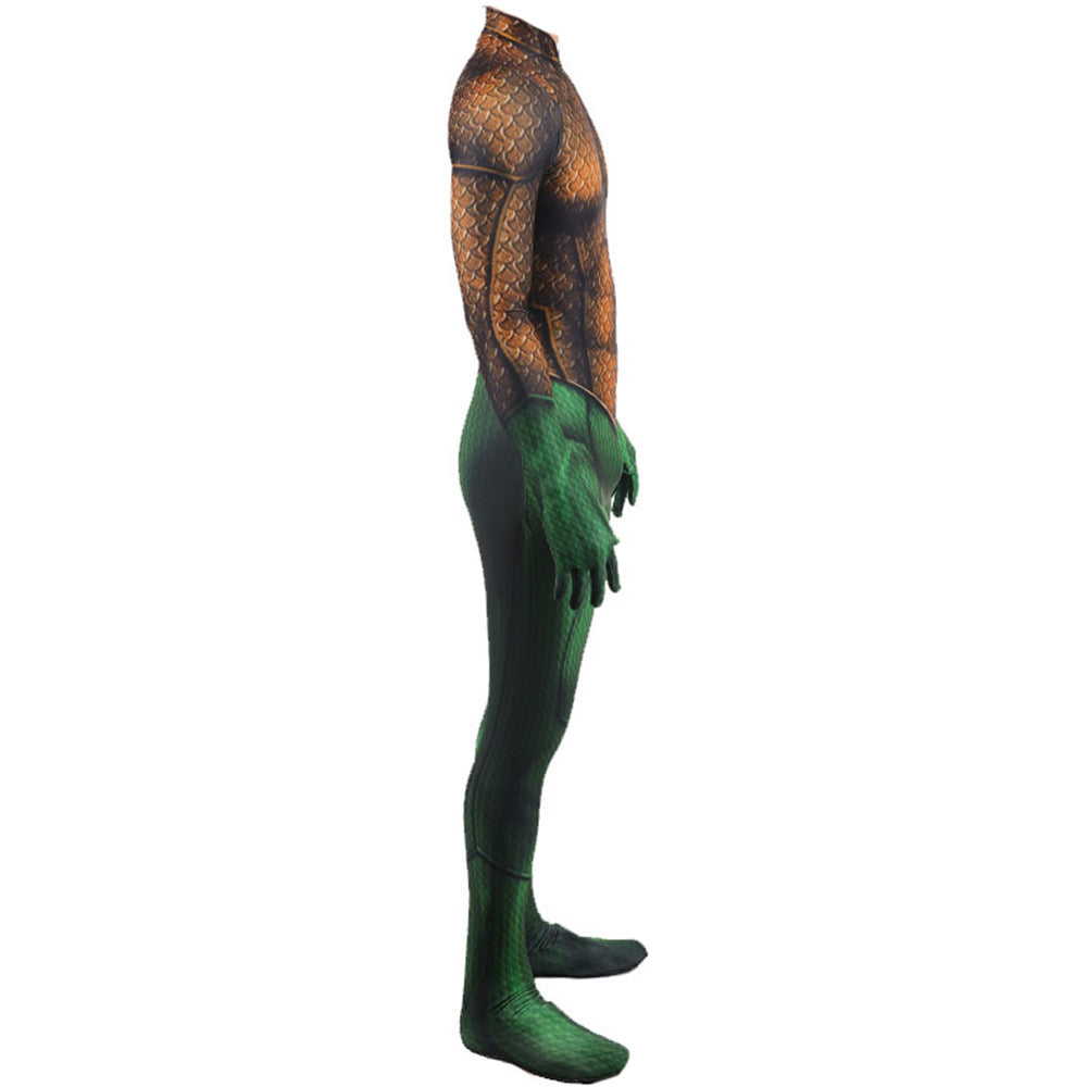 Aquaman Jumpsuits Cosplay Costume Kids Adult Halloween Bodysuit