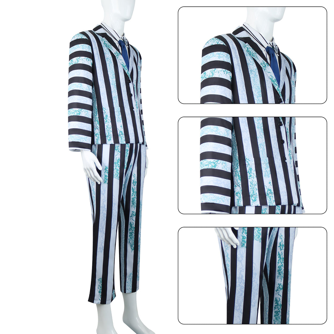 Beetle Juice Michael Keaton Dirty Suit Halloween Cosplay Costumes
