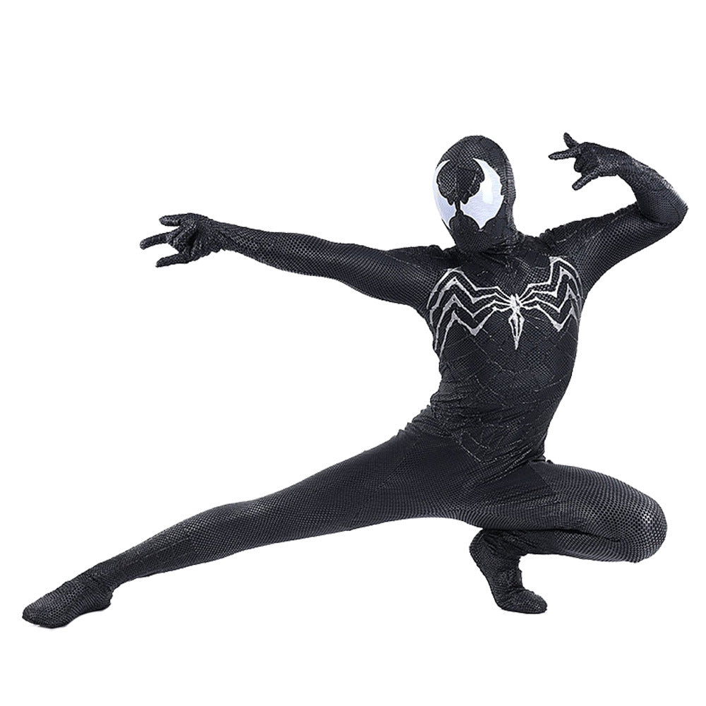 black venom spider man new jumpsuits cosplay costume kids adult halloween bodysuit