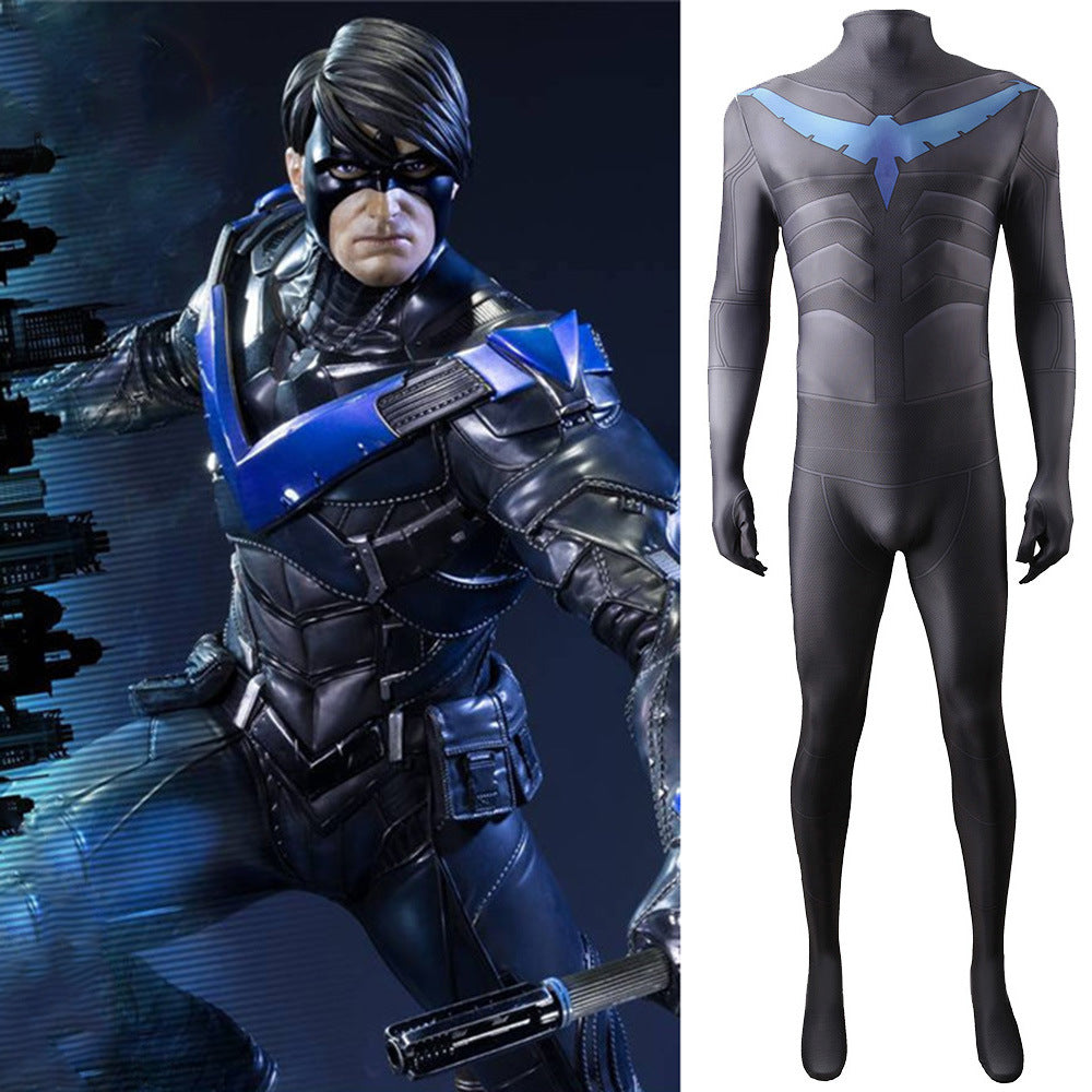 batman nightwing jumpsuits cosplay costume kids adult halloween bodysuit