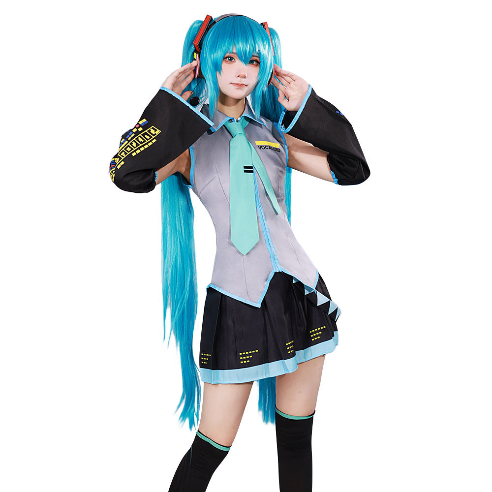 Hatsune Miku Patent Leather Official JK Adult Full Set Cosplay Costume