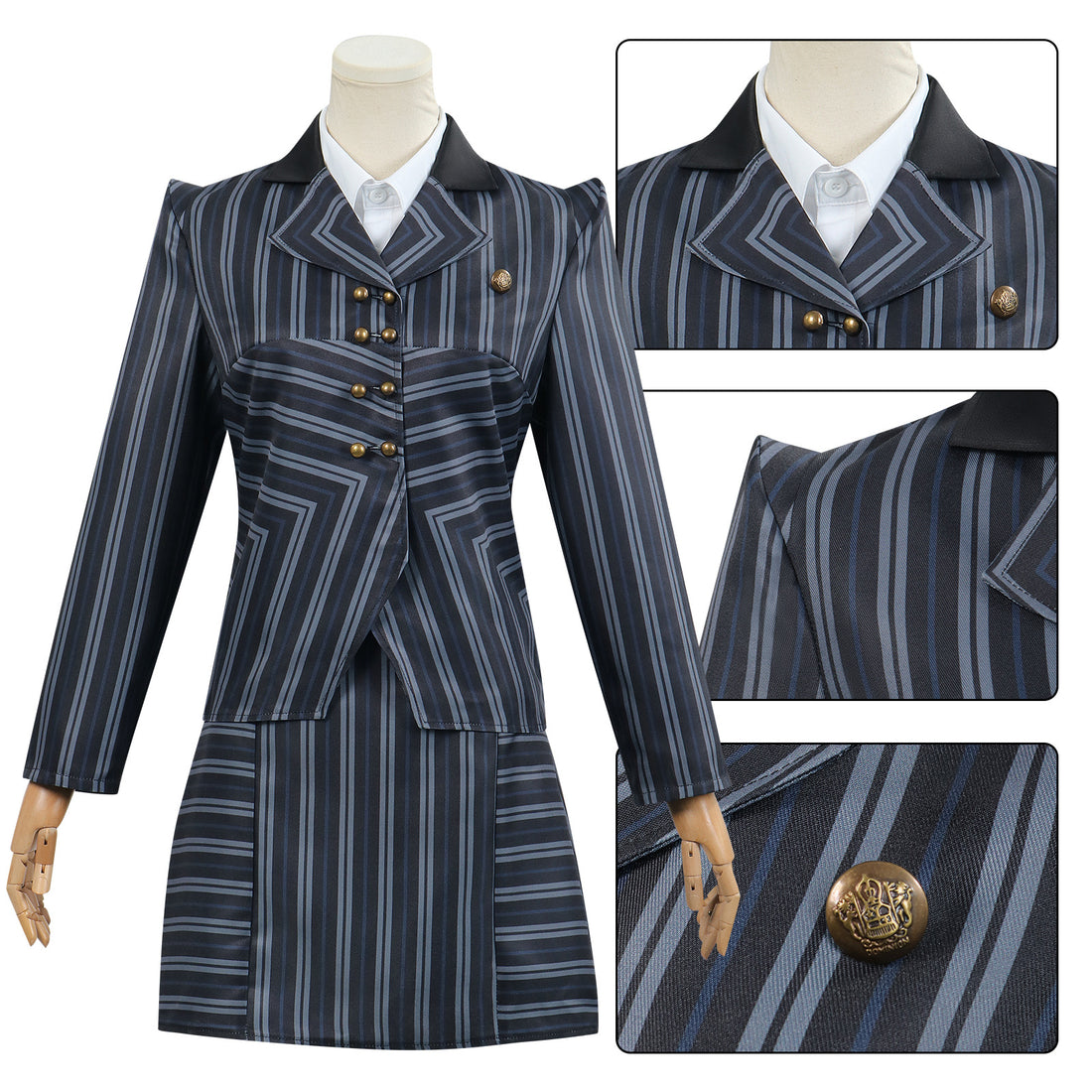 Wicked: For Good Witch Elphaba Black Stripe Suit Cosplay Costumes