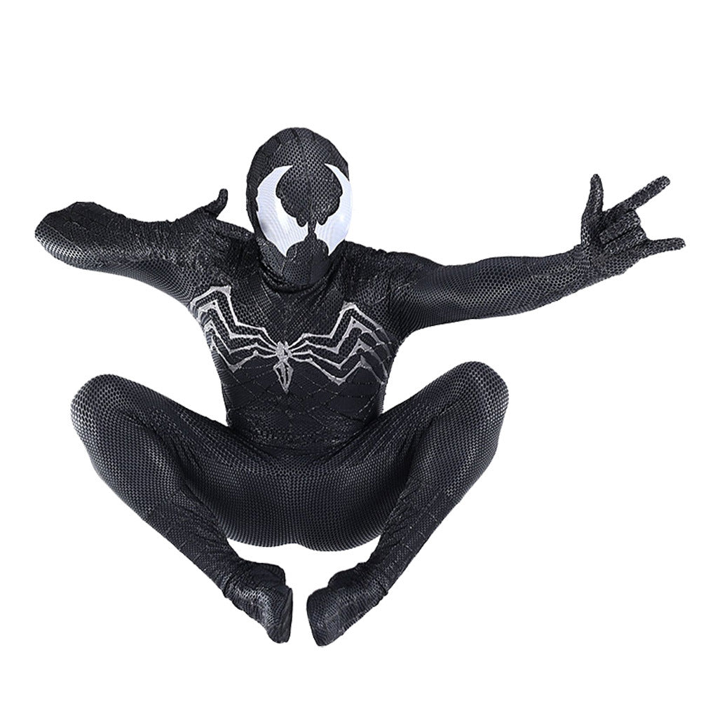 black venom spider man new jumpsuits cosplay costume kids adult halloween bodysuit