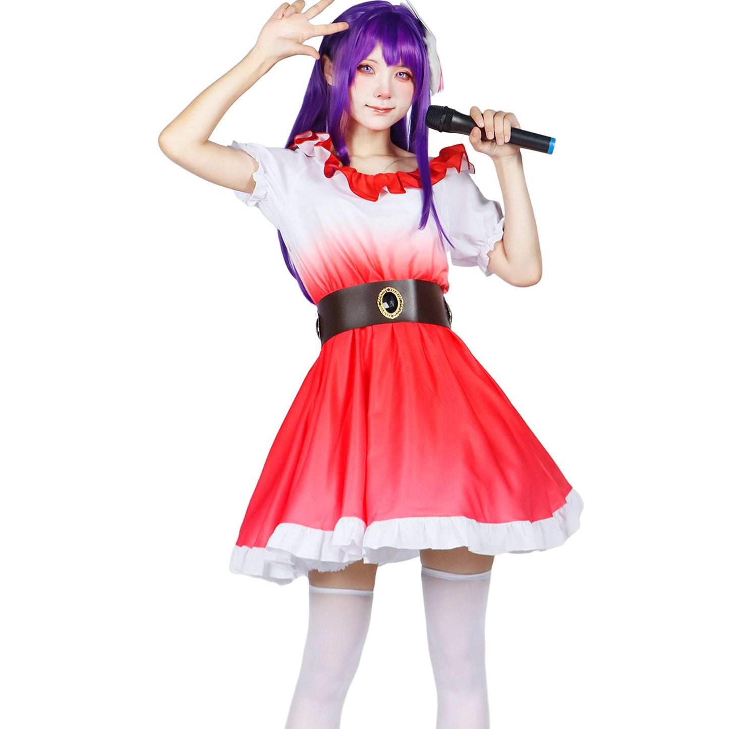 Oshi no Ko Hoshino Ai Red Dress Full Set Cosplay Costume