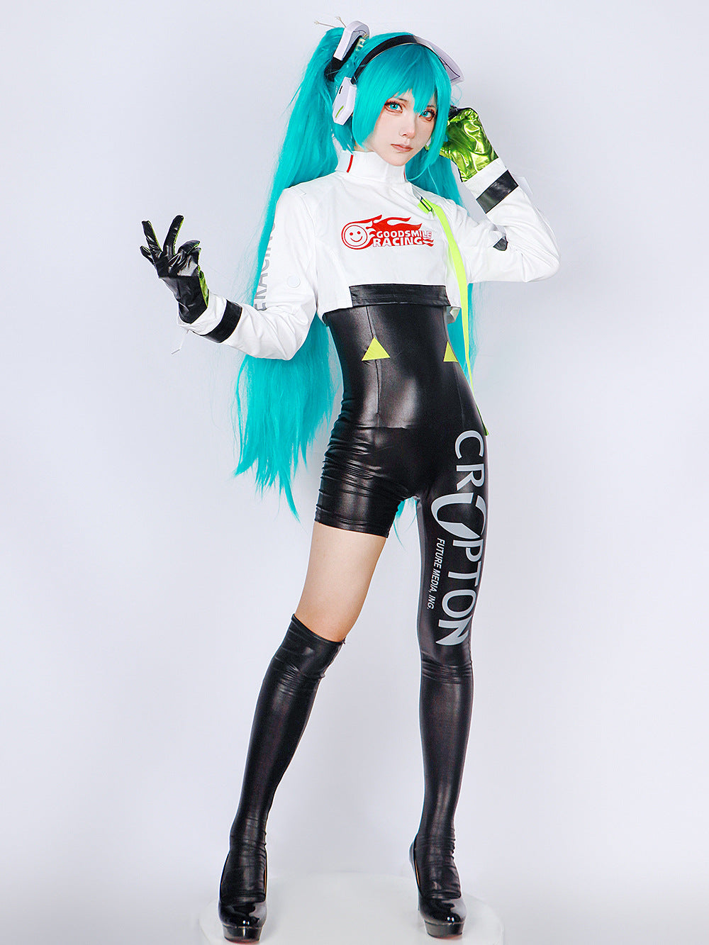 Hatsune Miku Racing Suits Bodysuit Full Set Cosplay Costume