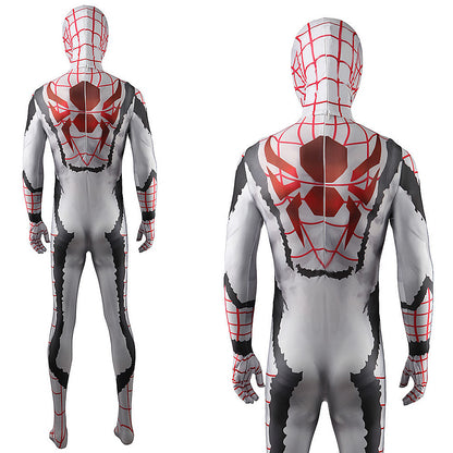 Comic White Spiderman Jumpsuits Cosplay Costume Kids Adult Halloween Bodysuit - coscrew