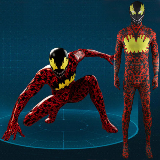 Spider-man Carnage Suit Jumpsuits Cosplay Costume Kids Adult Halloween Bodysuit - coscrew