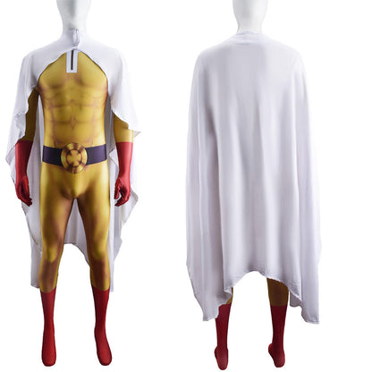 one punch man saitama jumpsuits cosplay costume kids adult halloween bodysuit