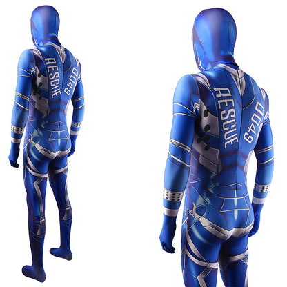 pepper potts rescue suit blue iron man jumpsuits costume kids adult bodysuit