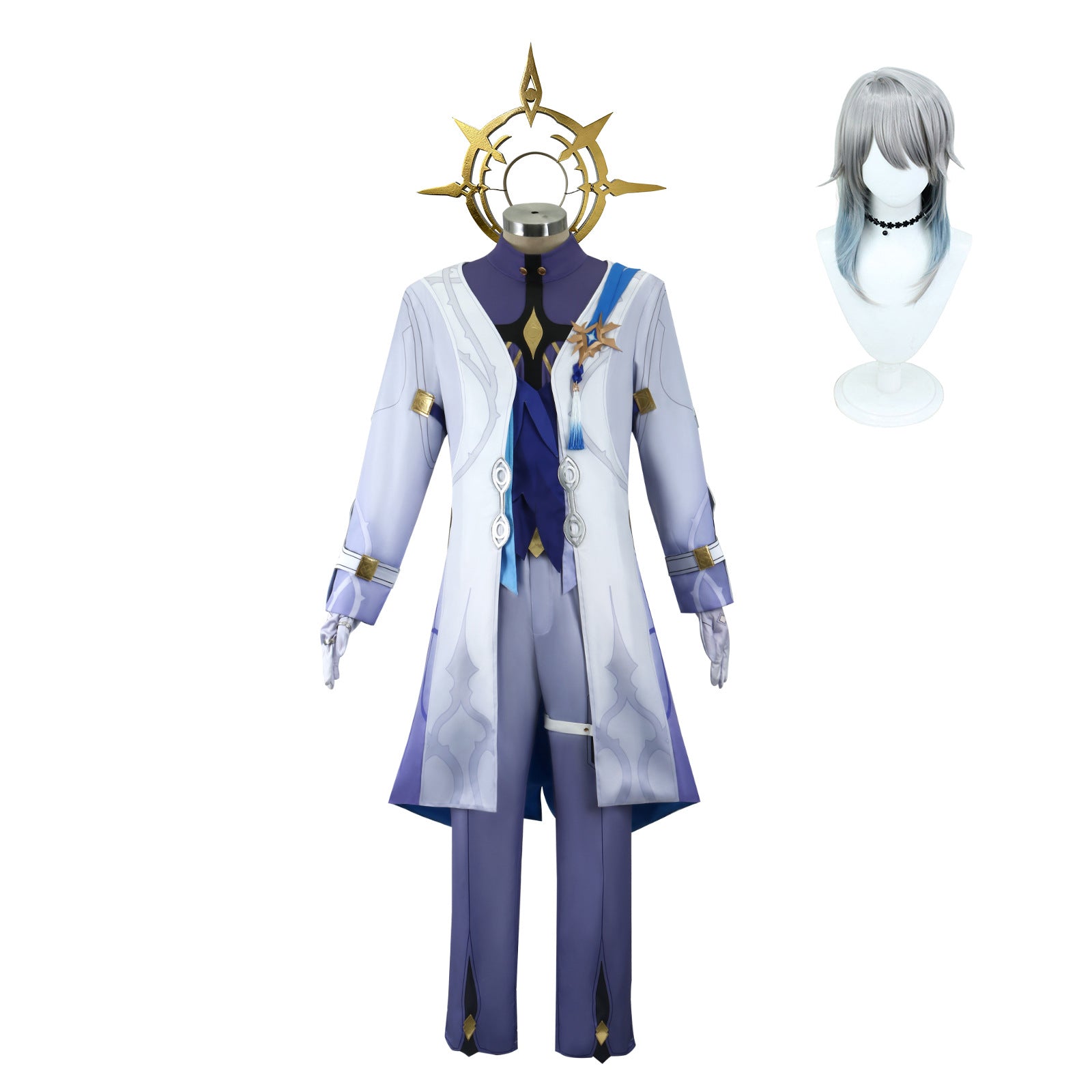 Honkai: Star Rail Sunday White Blue Outfit Carnival Cosplay Costumes