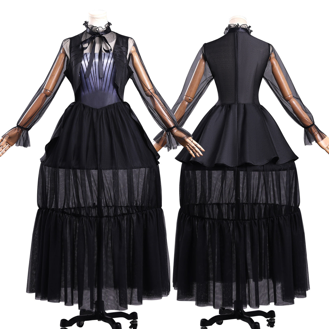 Wednesday Addams Season 2 Adult Kids Prom Dress Cosplay Costumes Coscrew wednesday-addams-season-2-adult-kids-prom-dress-cosplay-costumes-coscrew