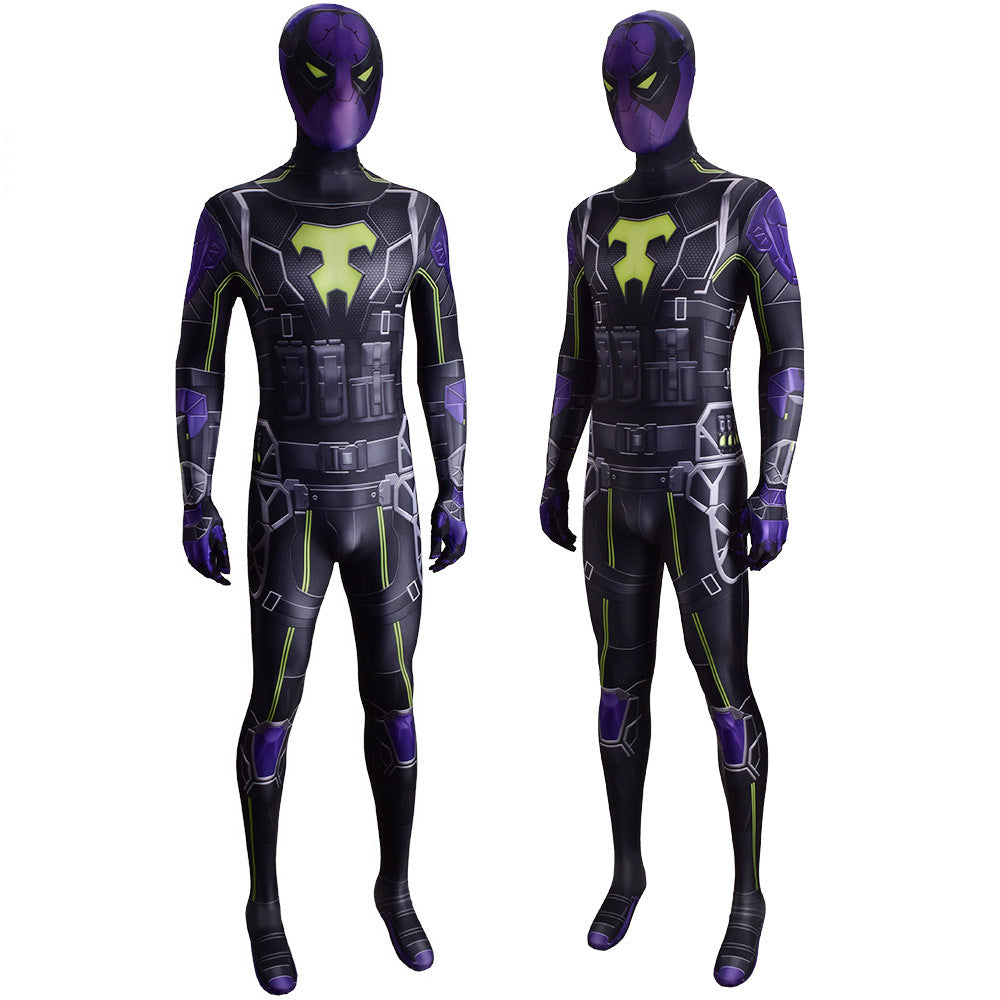 spider man miles morales purple reign suit jumpsuits costume kids adult bodysuit