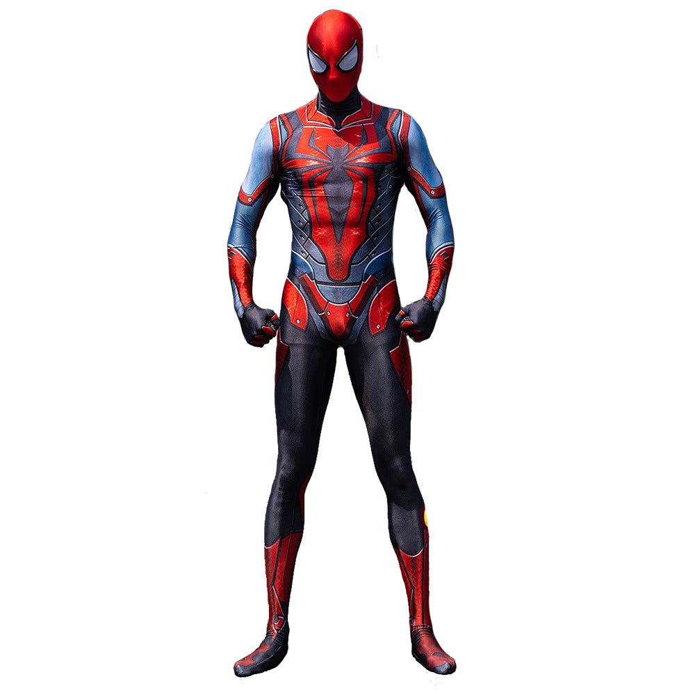 ps4 scarlet spider armor spider man jumpsuits costume kids adult halloween bodysuit