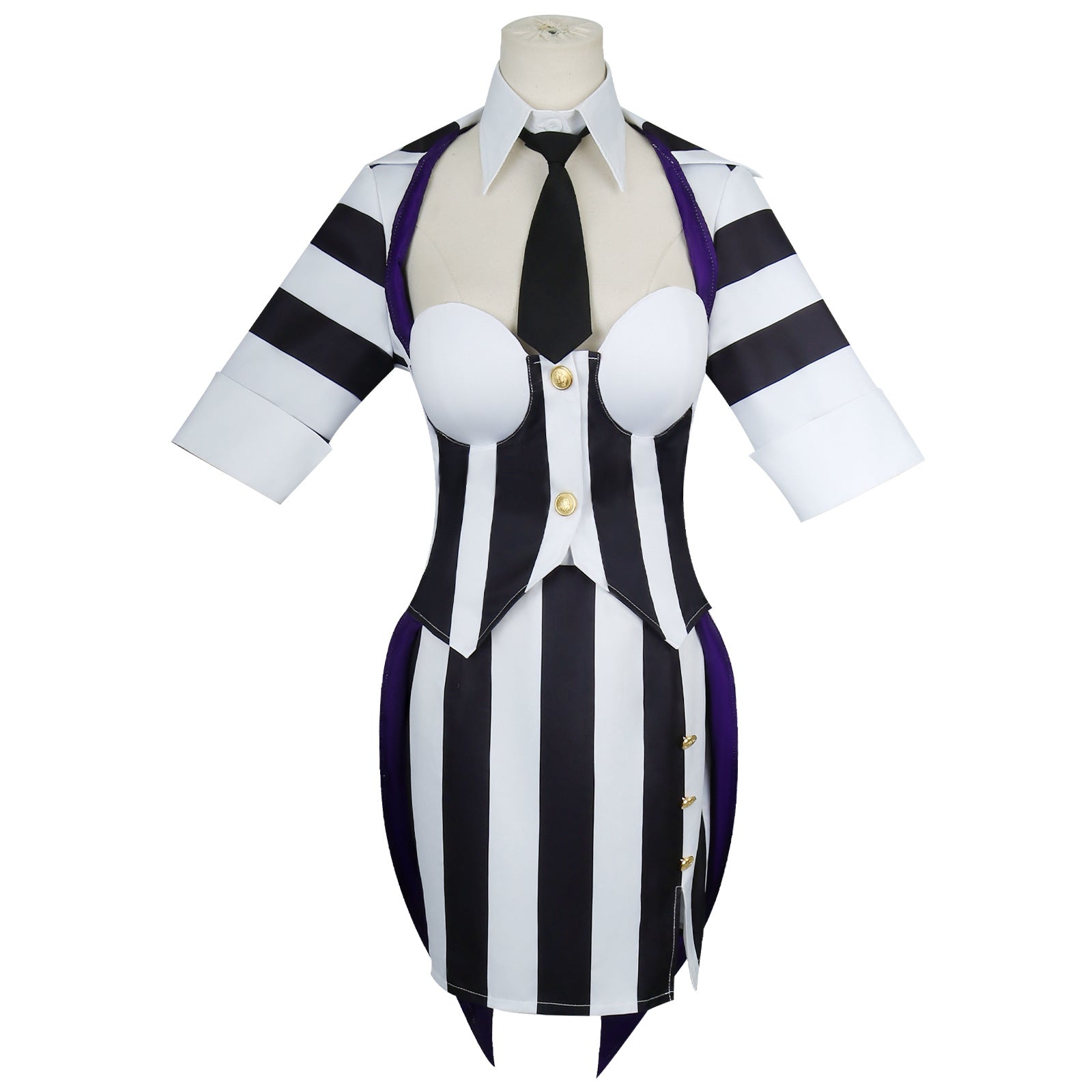 Beetle Juice Michael Keaton Stripe Suit Women Cosplay Costumes