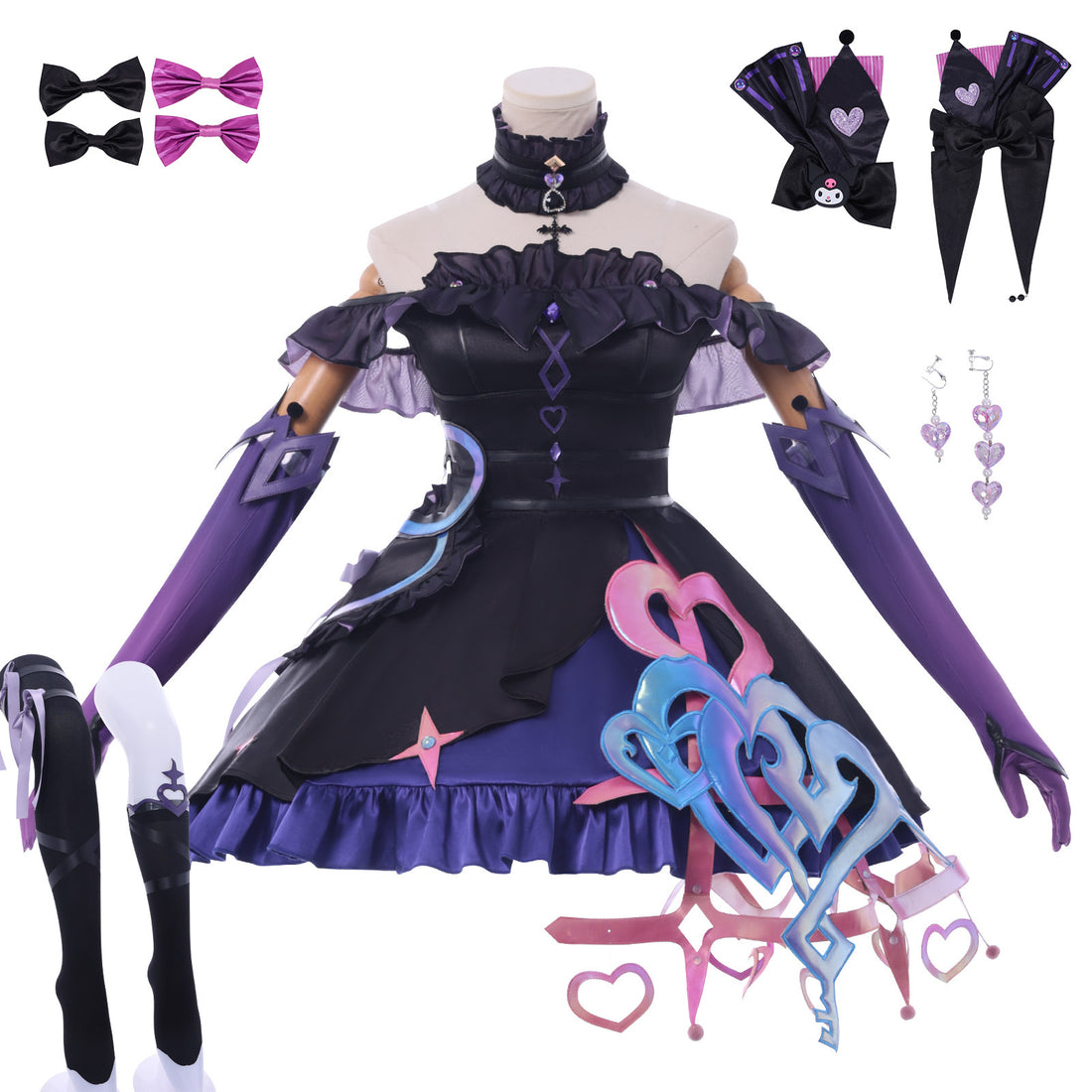 Game Honor of Kings Angela X Kuromi Heart Skin Cosplay Costumes