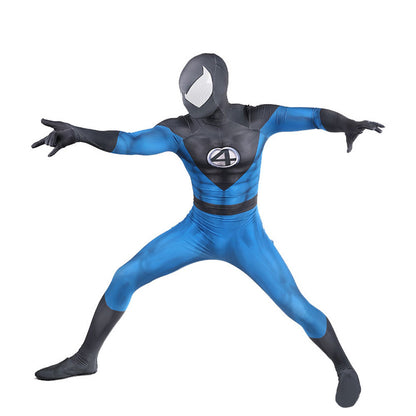 Fantastic 4 Blue Jumpsuits Cosplay Costume Kids Adult Halloween Bodysuit