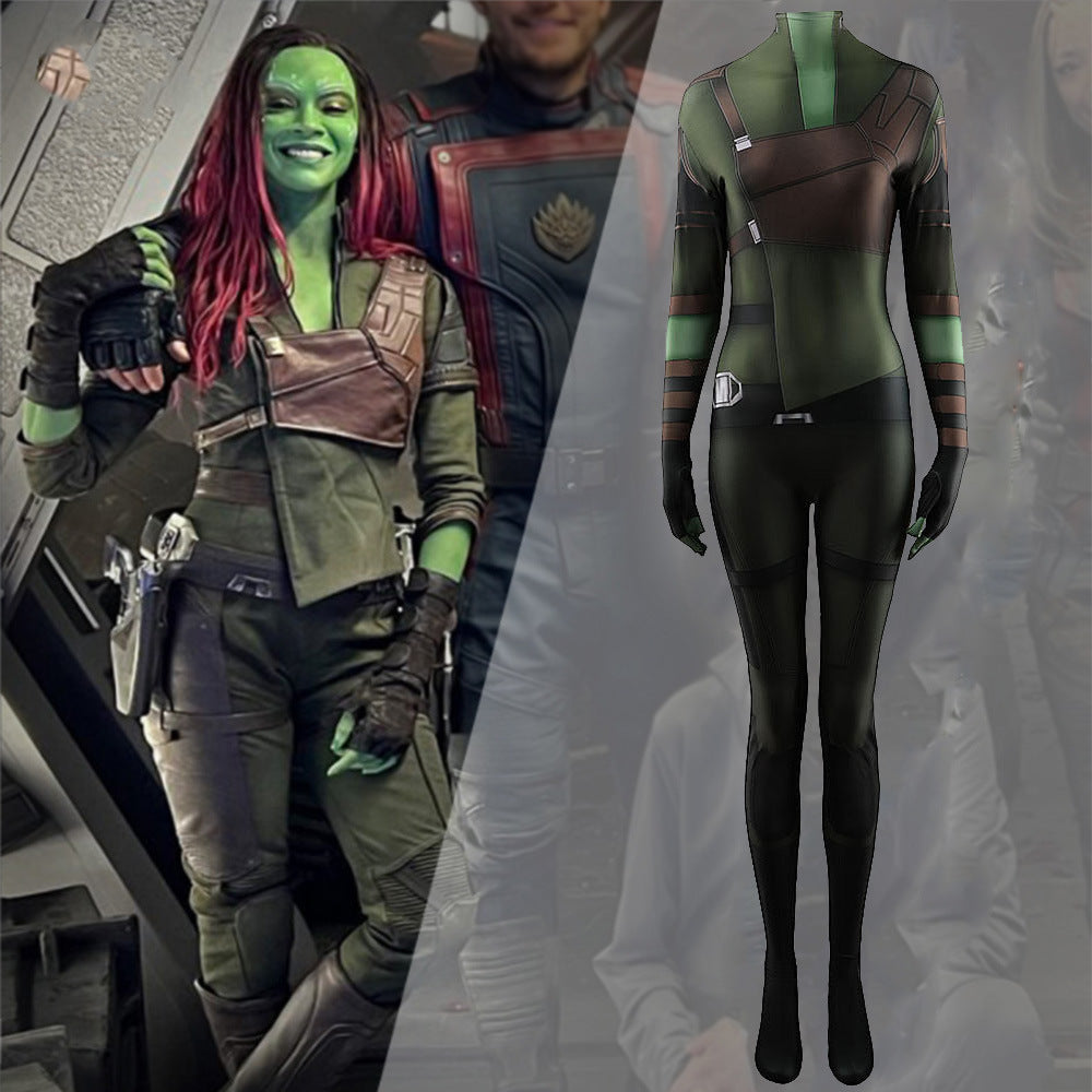 guardians of the galaxy 3 gamora jumpsuits costume kids adult halloween bodysuit