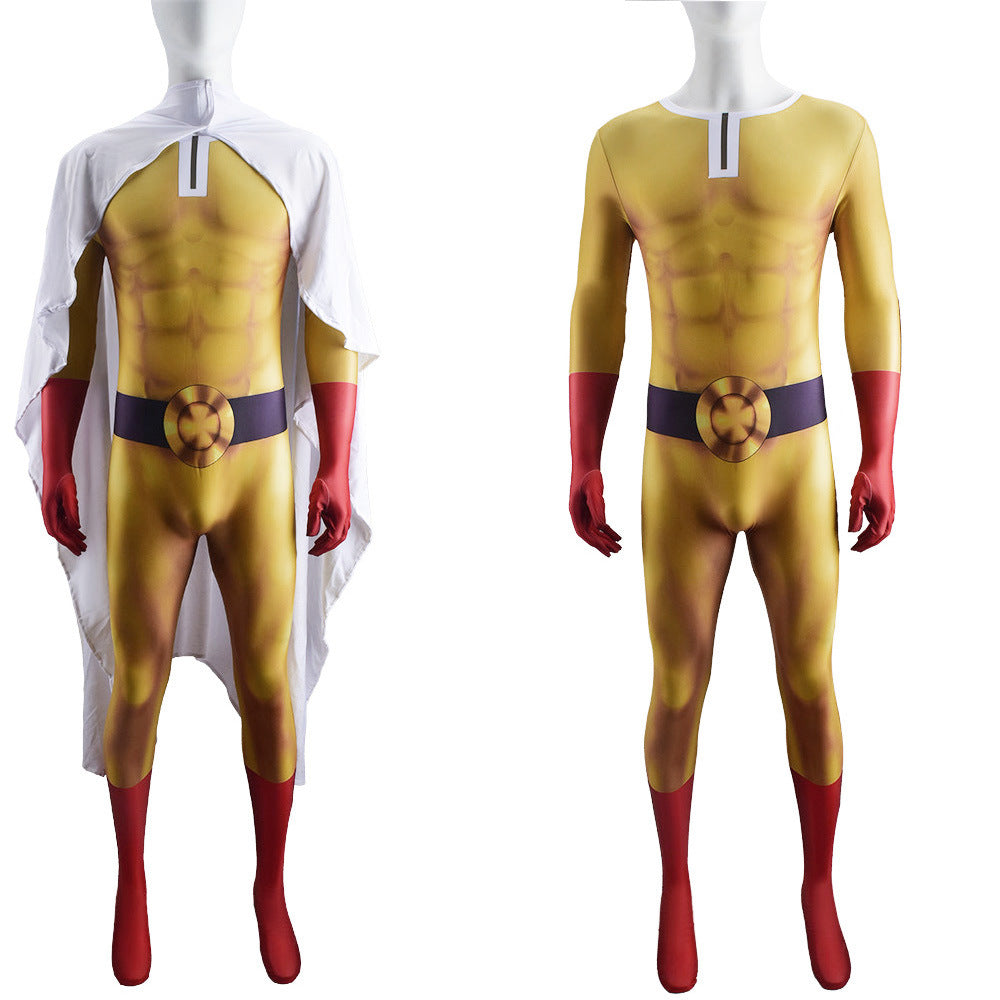 one punch man saitama jumpsuits cosplay costume kids adult halloween bodysuit
