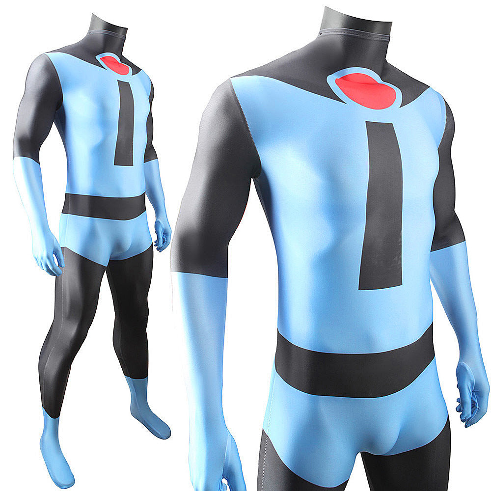 mr incredible blue jumpsuits cosplay costume kids adult halloween bodysuit