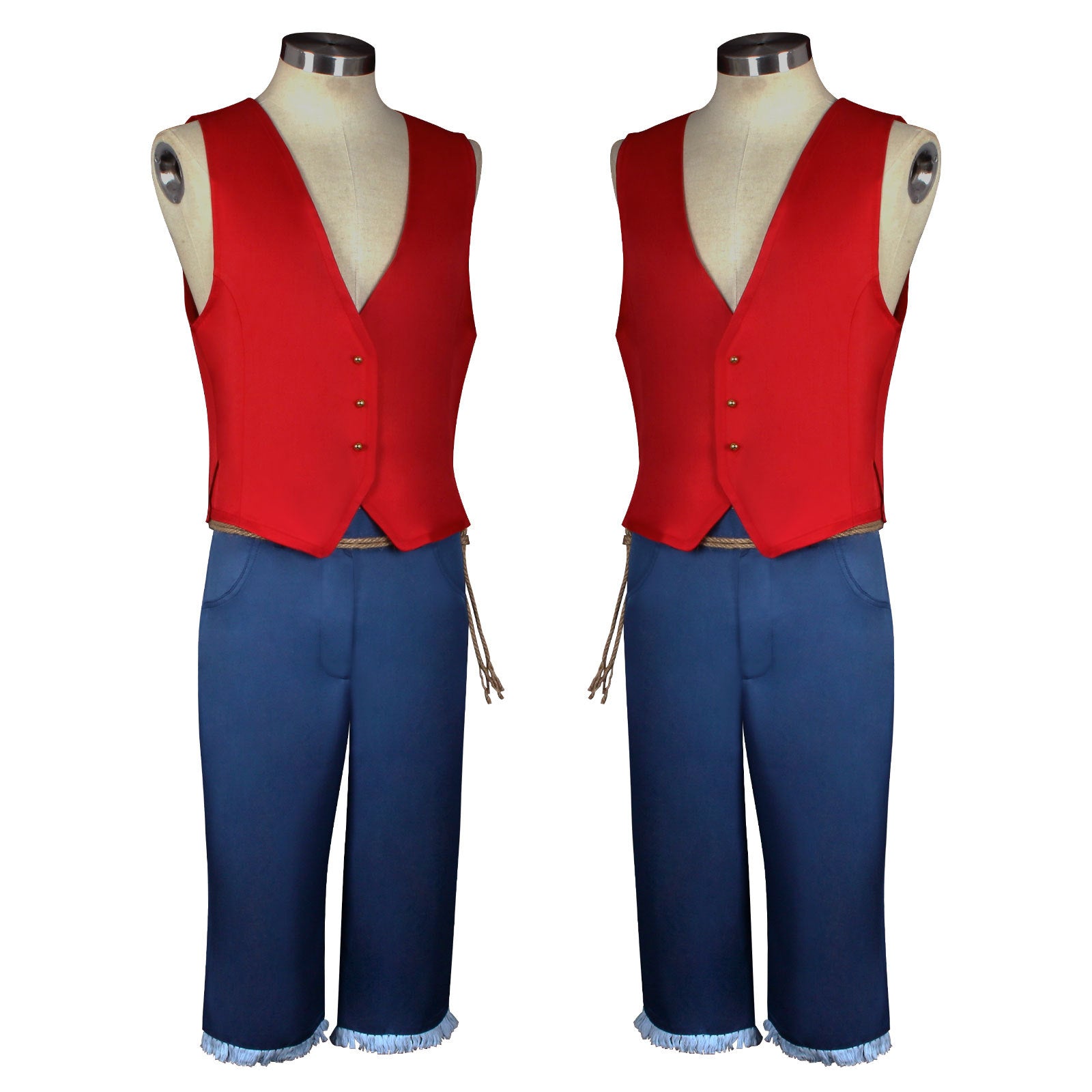 Anime Navigation Film Monkey D. Luffy Red Vest Cosplay Costumes