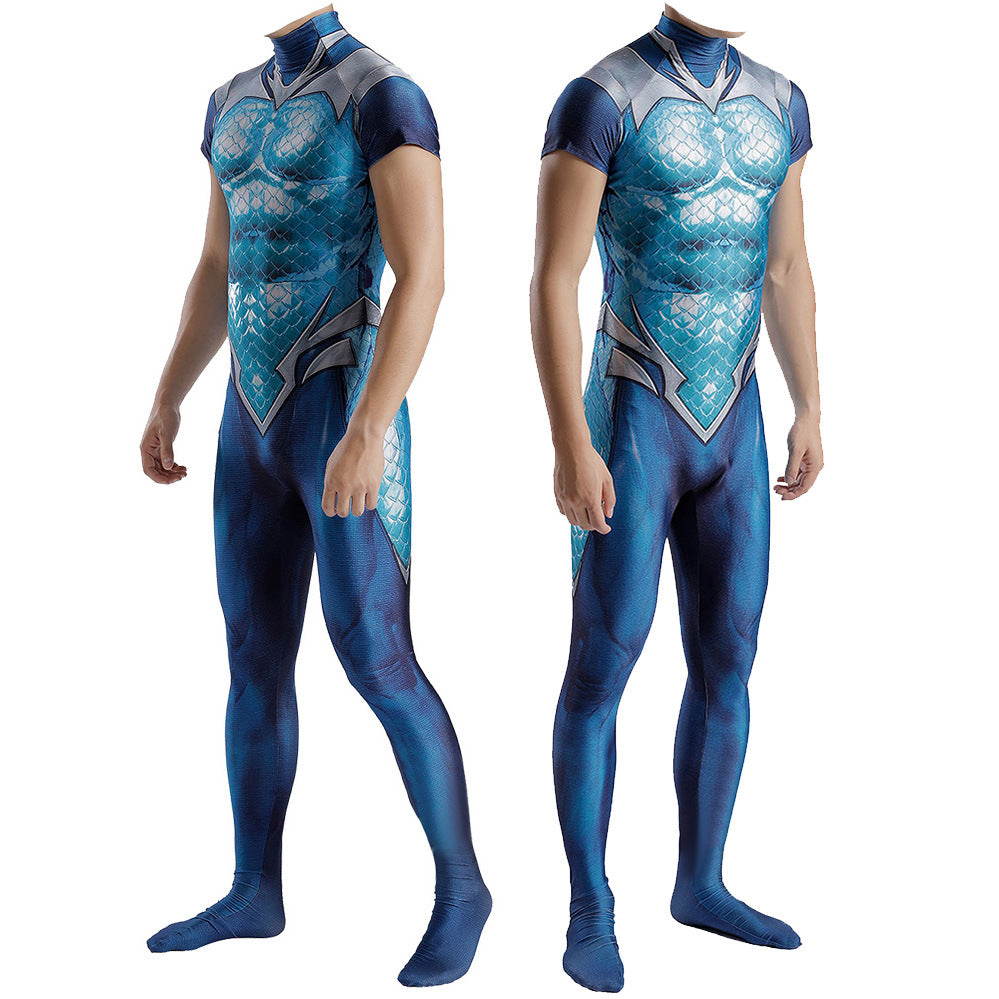aqualad teen titans garth tempest jumpsuits costume kids adult halloween bodysuit