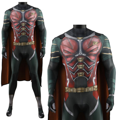 teen titans robin jumpsuits cosplay costume kids adult halloween bodysuit