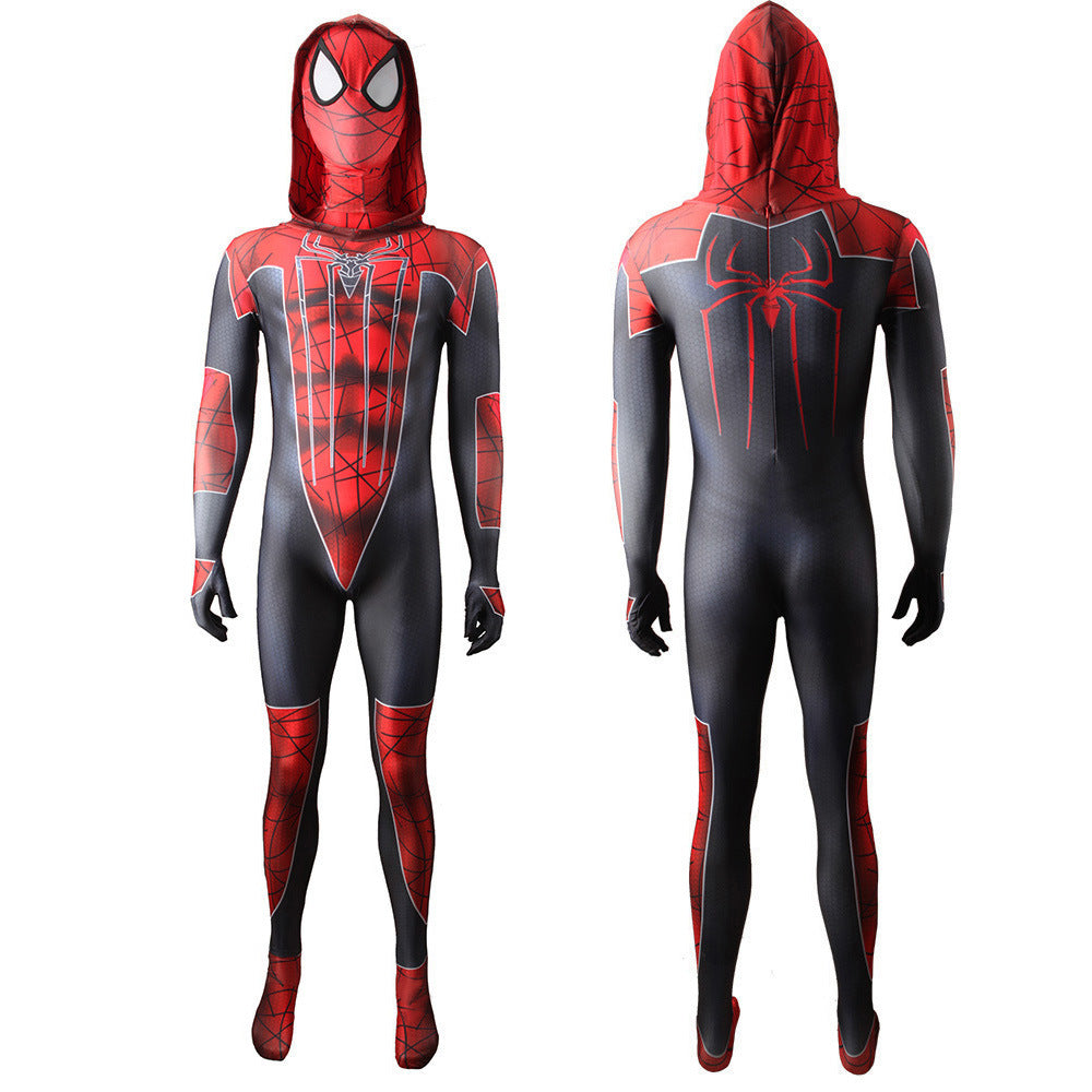 the amazing spider man hooded jumpsuits cosplay costume kids adult halloween bodysuit